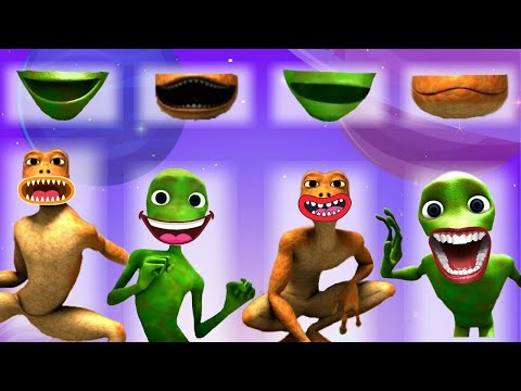 Wrong Mouths DAME TU COSITA and PATILA CHALLENGE Alien Green Chombo Dance Wrong Heads Yeşil Uzaylı