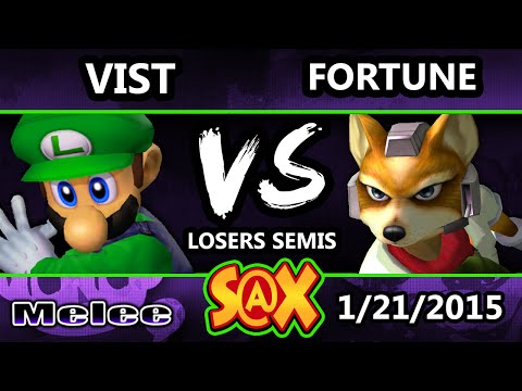 S@X - Vist (Luigi) Vs. Fortune (Fox) SSBM Losers Semis - Melee
