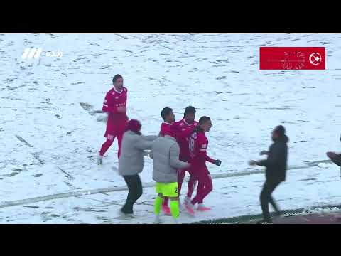 Snow blankets the football pitch as Persepolis & Sepahan go head to head in Iranian capital, Tehran