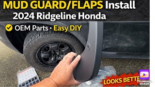 MUD GUARD/FLAPS Install 2024 Ridgeline Honda. OEM parts. Easy DIY. LOOKS BETTER!