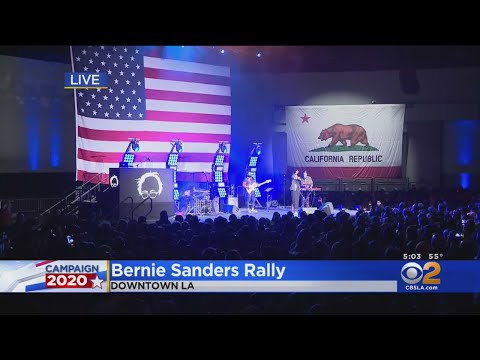Thousands Pack LA Convention Center For Bernie Sanders Rally