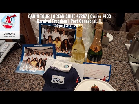 Thumbnail for Carnival Freedom | Ocean Suite #7267 Cabin Tour | Cruise #103, Port Canaveral, FL | April 3-7, 2025