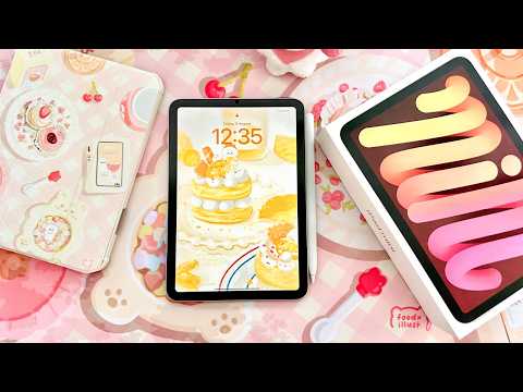 pink ipad mini unboxing 𝜗𝜚 ‧₊˚ ⊹ | cute case, wallpapers and widgets