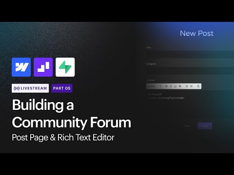 Creating the Post Page & Rich Text Editor | Building a community forum Part 5