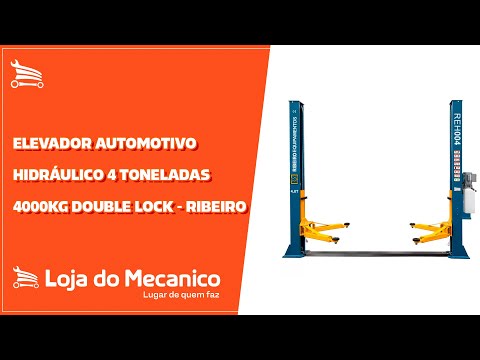 Elevador Automotivo Hidráulico 4 Toneladas 4000 Kg Double Lock com Base e Chumbador - Video