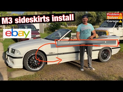 eBay BMW E36 M3 sideskirts installation ( rubber moulding install ) ( plastic clip install )