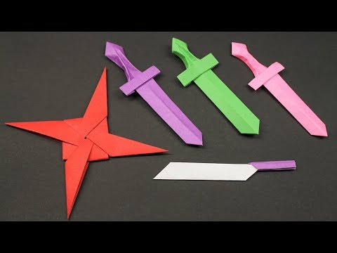 Easy Origami Paper Ninja star/Sword/Knife - How to Make Ninja star/Sword/Knife Step by Step