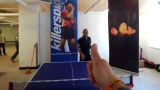 Playing Killerspin table tennis via Google Glass at TECHWEEK Chicago 2013