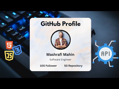 Github Profile Search 🔍 Javascript Api Bangla Tutorial