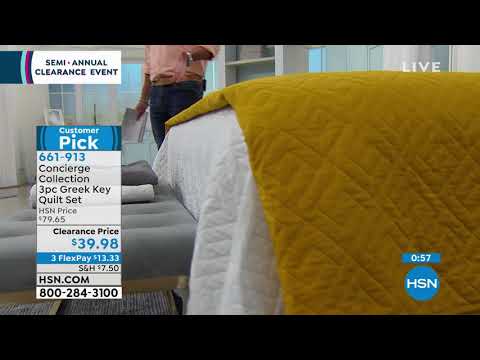 Concierge Collection 3piece Greek Key Quilt Set