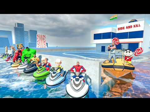 Franklin play hide and kill in tsunami - indian bike driving 3d