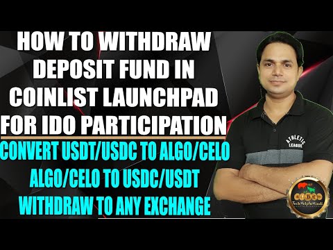 How to withdraw and deposit fund in Coinlist Launchpad for IDO participation tutorial in Hindi Video