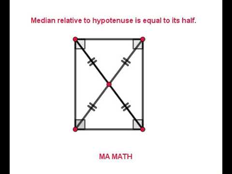 Median relative to hypotenuse