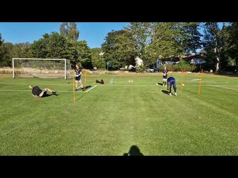 Målvaktsträning fotboll med Västerviks FF Sebastian, Jacob, Elias och Simon