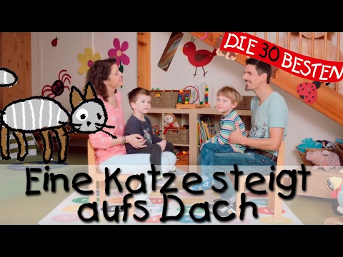 🌺 Eine Katze steigt auf das Dach - Singen, Tanzen und Bewegen || Kinderlieder