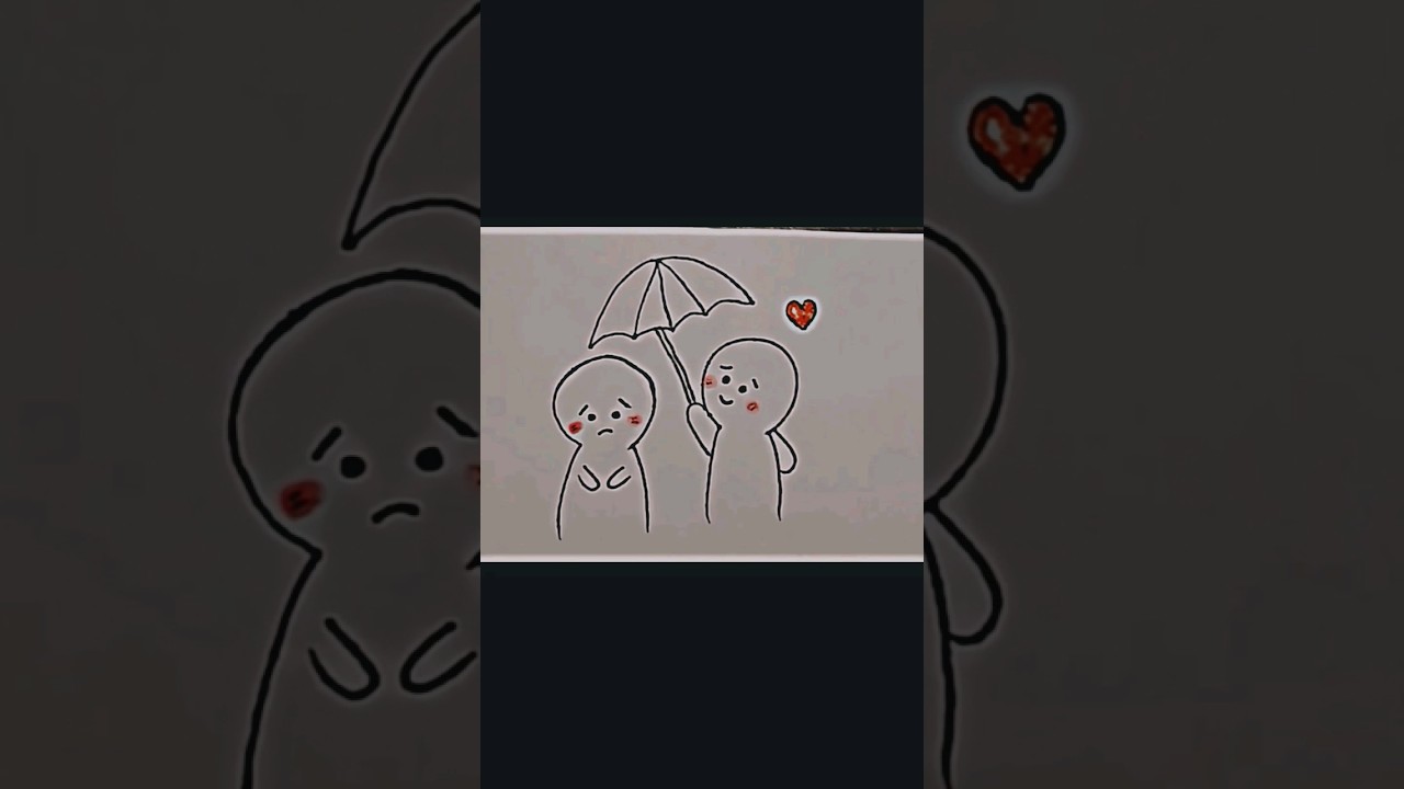COUPLE DRAWING TUTORIAL🤍#shorts #drawing #art#easy #youtubeshorts#viral #sticker#trending#cute#love