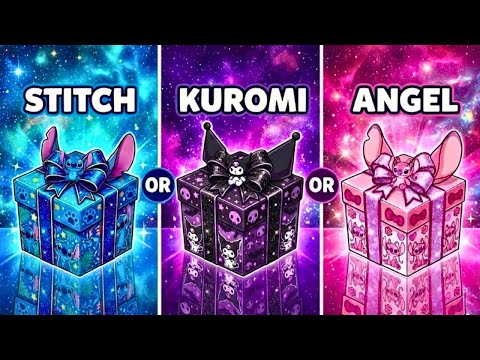 CHOOSE YOUR GIFT 🎁😱 | Stitch 💙 Kuromi 🖤 or Angel 🎀 (2 GOOD, 1 BAD!)