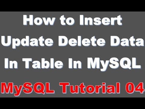 Insert Update Delete Data Using MySQL Database 04 MySQL Tutorial