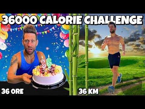36000 CALORIES CHALLENGE con 36 KM DI CORSA - (Birthday Cheat Day) - MAN VS FOOD