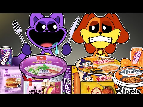 Convenience Store PURPLE ORANGE Mukbang CATNAP vs DOGDAY | POPPY PLAYTIME CHAPTER3 Animation | ASMR