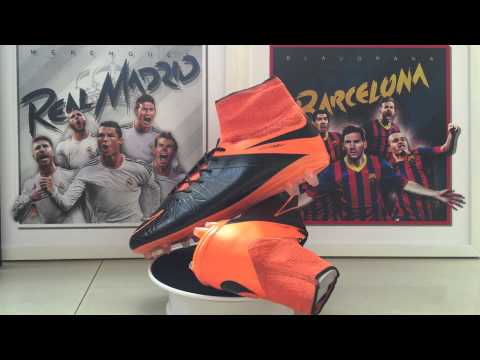 Nike Hypervenom Phantom II Leather FG Cleats- Black/Total Orange