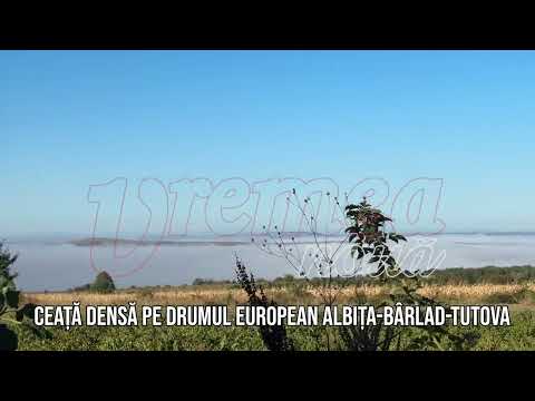 Imagini spectaculoase cu ceața densă, coborâtă pe Drumul European Albița-Bârlad-Tutova