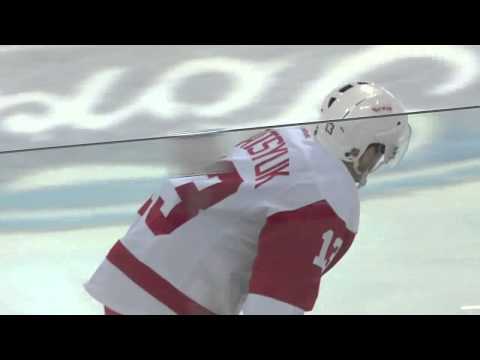 Pavel Datsyuk Trips Behind The Net