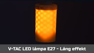 Videó: V-TAC LED lámpa E27 (4Watt/300°) - Rúd - 1800K - láng effekt működése (4K UHD)