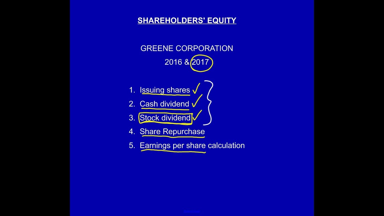 Module 11, Shareholders' Equity, Video 3