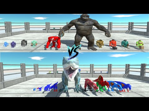 TEAM CARNIVORE DINOSAURS VS TEAM MUTANT PRIMATES - Animal Revolt Battle Simulator