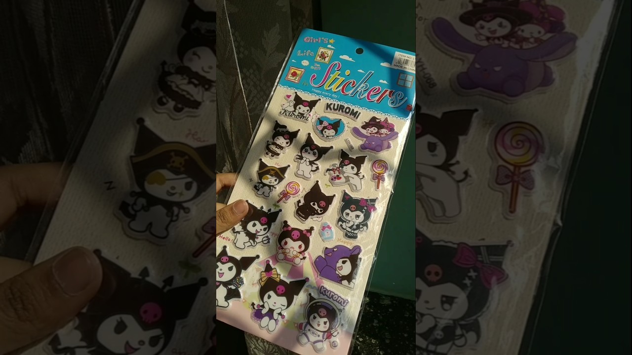 The kuromi stickers 😭❤️(pt.1) #sanrio #kuromi #stickers #unboxing #trending #stationery