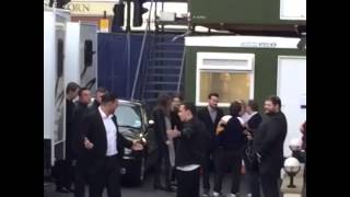 Liam, Louis, Niall, Eleanor and Fizzy outside the X Factor studios - 02.11.2014