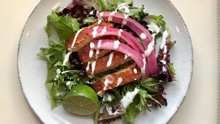 HEALTHY Chicken Taco Salad Recipe | Baked Dry Rub Chicken, Pickled Red Onions, Homemade Dressings!