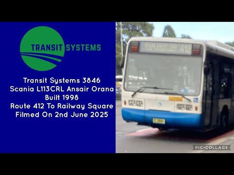 Transit Systems (3846) Scania L113CRL Ansair Orana 412 To Railway Square 