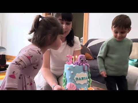 Daria blows out candles on her birthday cake!!!!