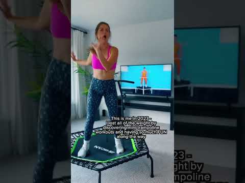 Weight loss transformation from mini trampoline workouts 💪❤️ #shorts #weightlossjourney
