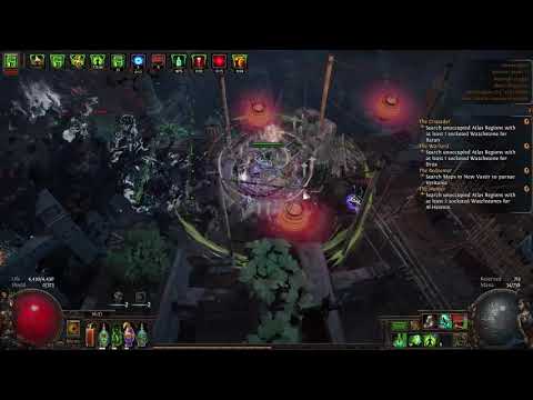 POE Poision Assassin CoC Bladefall -  Simulacrum  on a 5-link