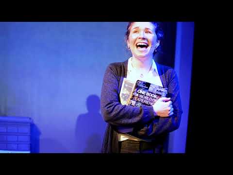 Ordinary Days musical trailer still — four New Yorkers crossing paths against a skyline sketch