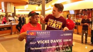 Students surprise dining-hall employee with dream trip