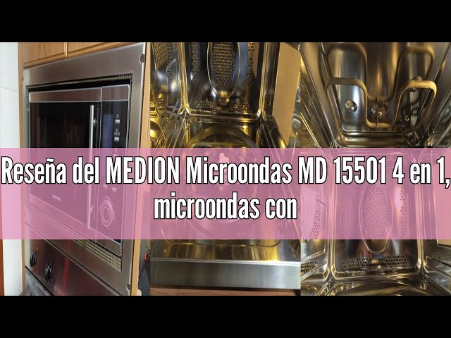 Vídeo relacionado con MEDION Microondas MD 15501 4 en 1, microondas con grill de 25 L de espacio interior de cocción y 10 programas automáticos, combinación de microondas, horno y doble grill