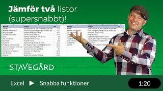 Jämför två listor blixtsnabbt i Excel