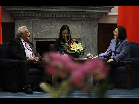 蔡英文接见所罗门群岛国会议长纳许伉俪访问团(视频)