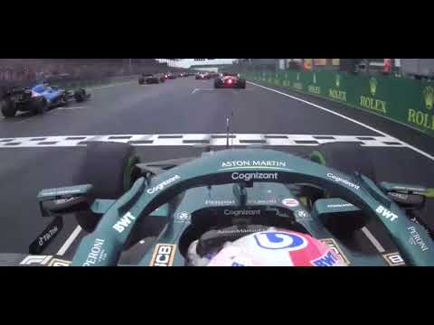 Sebastian Vettel lucky start (10th to 3rd!!) in wet at 2021 Hungarian GP