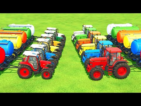 JOHN DEERE vs CLAAS TRACTORS & FUEL TANKS PARKOUR - Farming Simulator 22