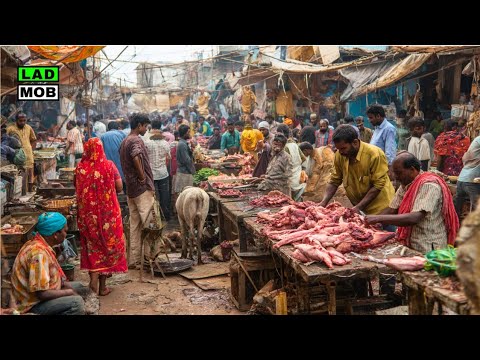 Inside India’s Most Disturbing Meat Market | 4K India Walking Tour