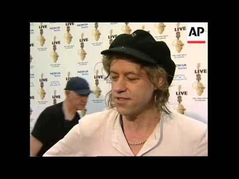 Live8 artists comment backstage