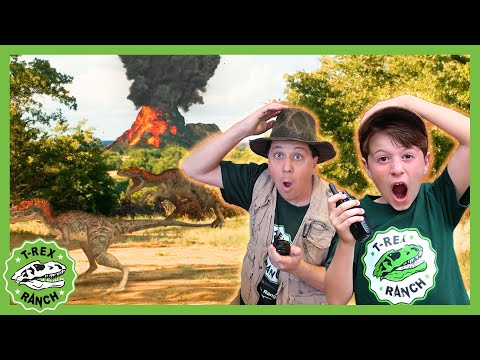 🌴🔥Dino Escape from LAVA!! | 🦖🦕 T-Rex Ranch Dinosaur Videos