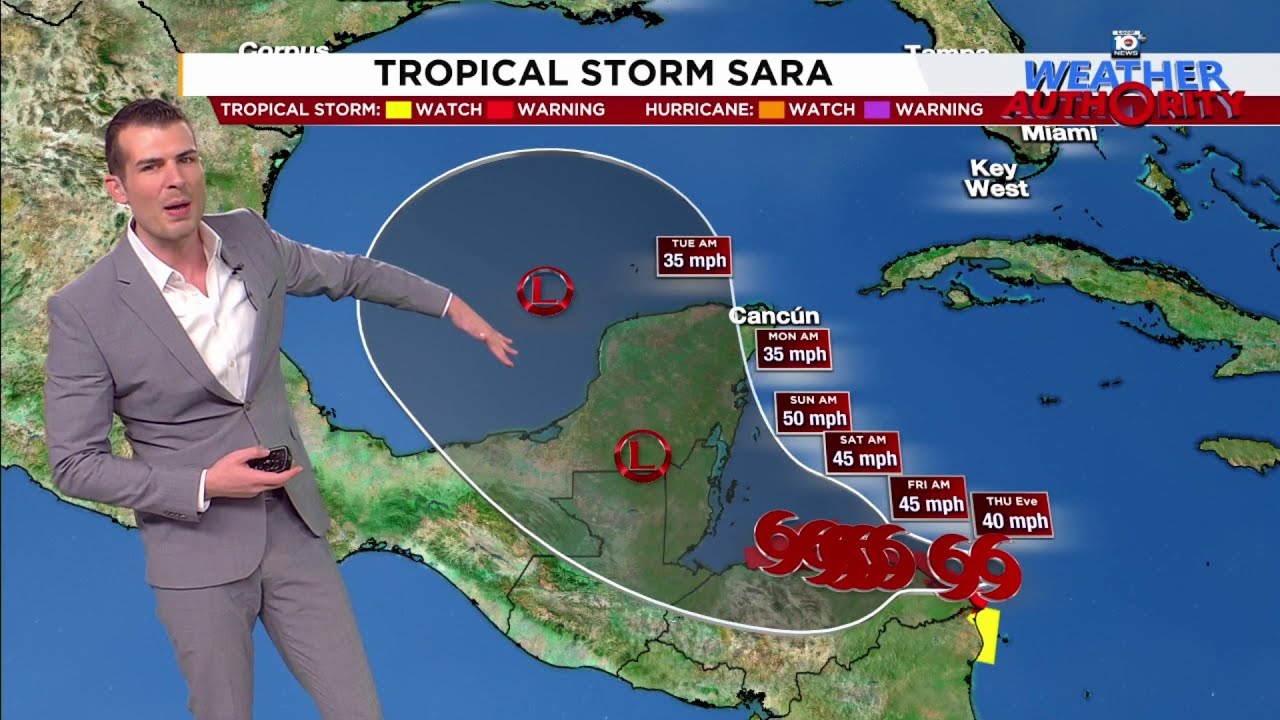 Tropical Storm Sara: Noon forecast