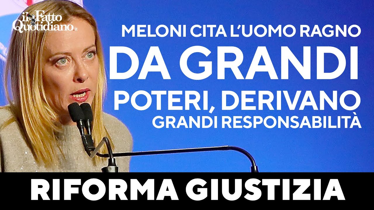 Giorgia Meloni a Bari cita l'Uomo Ragno per sostenere la riforma della giustizia