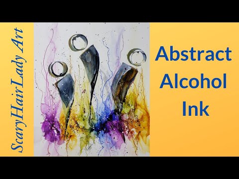196   Alcohol Ink & Acrylic Ink, Abstract  People standing